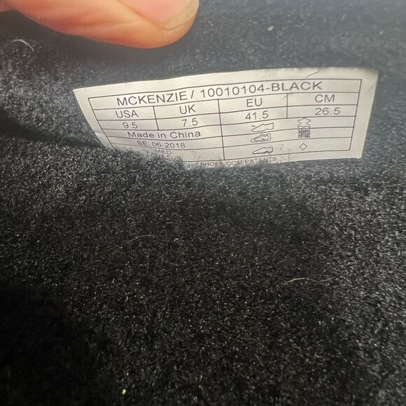 Vionic Black Suede Mckenzie Loafer Slipper Orthotic Sherpa New condition Size 9. - Picture 4 of 8